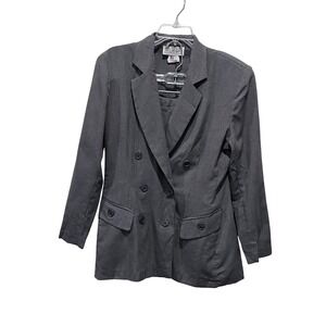Vtg‎ 80s La Belle Fashions Double Breasted Blazer Skirt Suit Set  - READSize M